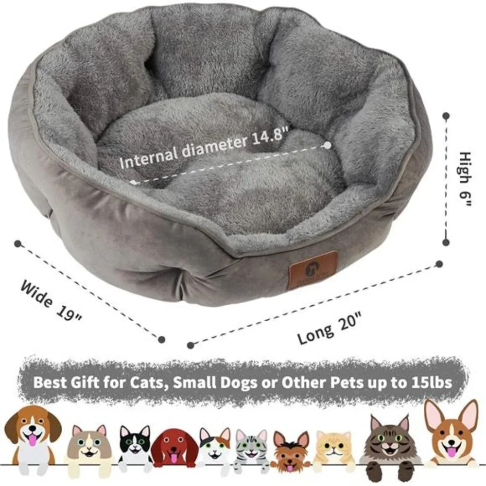 Pet Bed Extra Soft & Machine Washable with Anti-Slip & Water-Resistant, 20